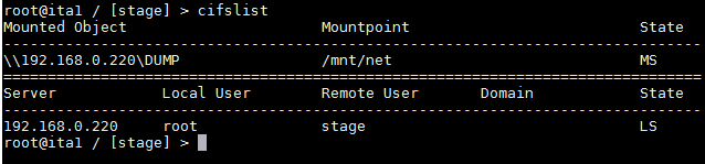 hpux command cifslist results