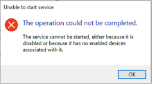 Start DB Service Error 
